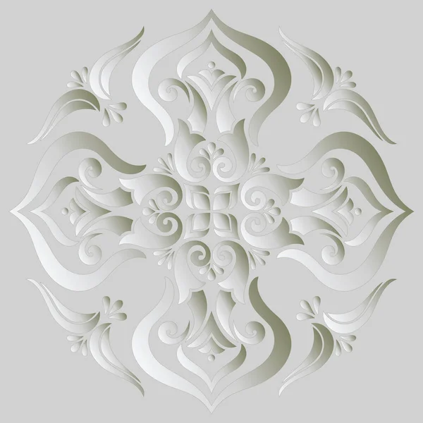 Patrón Mandala Gradiente Blanco Buen Humor Bueno Para Tarjetas Creativas — Vector de stock