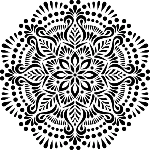 Mandala Pattern Stencil Scarabocchi Schizzo Buon Umore — Vettoriale Stock