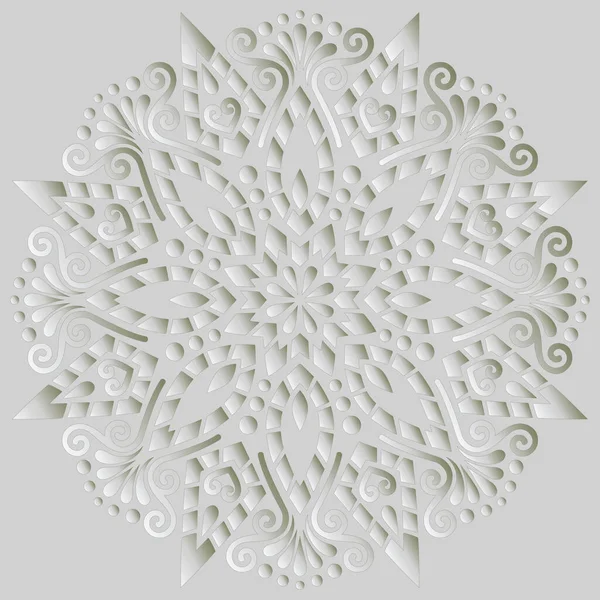 Mandala Motif Dégradé Blanc Bonne Humeur Idéal Pour Les Cartes — Image vectorielle