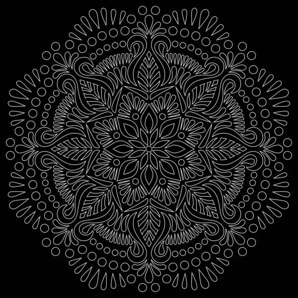 ขอบเขตส ขาว Mandala Doodles สเก อารมณ — ภาพเวกเตอร์สต็อก