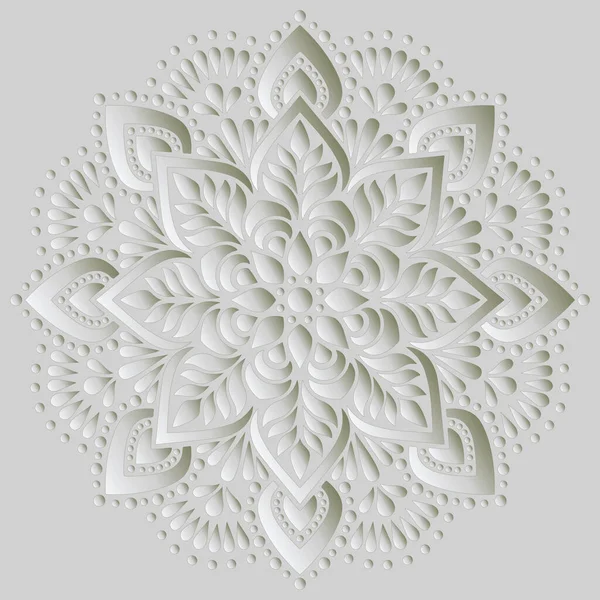 Patrón Mandala Blanco Gradiente Buen Humor Bueno Para Tarjetas Creativas — Vector de stock