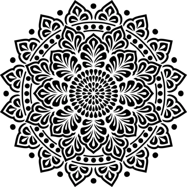 Mandala Pattern Stencil Scarabocchi Schizzo Buon Umore — Vettoriale Stock