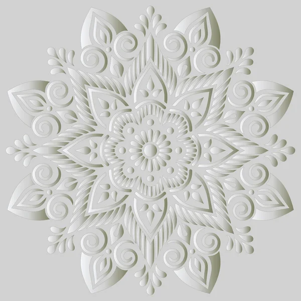 Mandala Wzór Biały Gradient Dobry Nastrój Nadaje Się Kreatywnych Kartek — Wektor stockowy