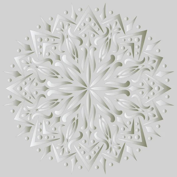 Mandala Motif Blanc Dégradé Bonne Humeur Idéal Pour Les Cartes — Image vectorielle