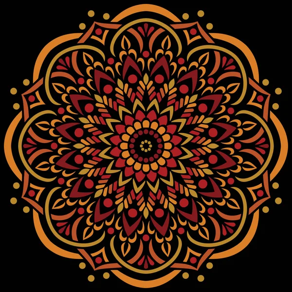 Mandala Patrón Color Stencil Garabatos Bosquejo Buen Humor Bueno Para — Archivo Imágenes Vectoriales