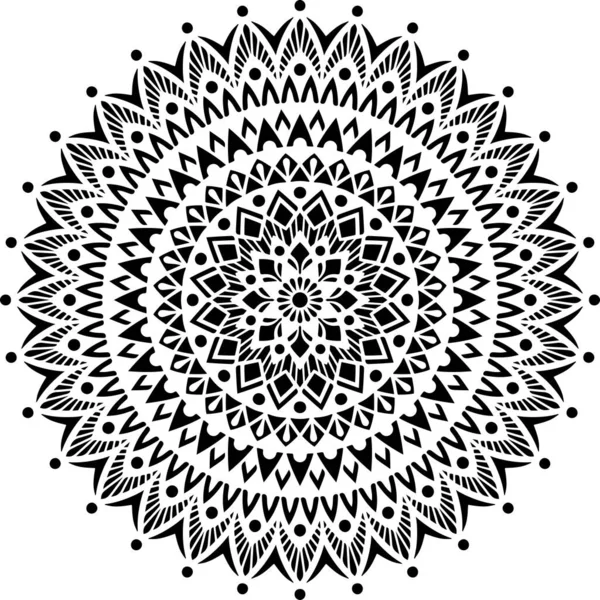 Mandala Patroon Stencil Doodles Schets Goed Humeur — Stockvector