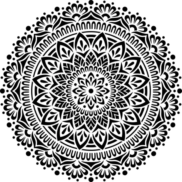 Mandala Pattern Stencil Scarabocchi Schizzo Buon Umore — Vettoriale Stock