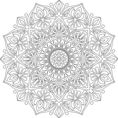 Renkli karalamalar için mandala iyi bir ruh hali çizmek