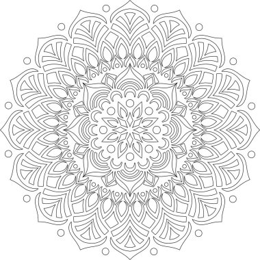 Renkli karalamalar için mandala iyi bir ruh hali çizmek