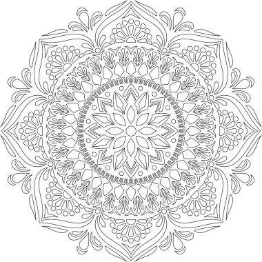 Renkli karalamalar için mandala iyi bir ruh hali çizmek