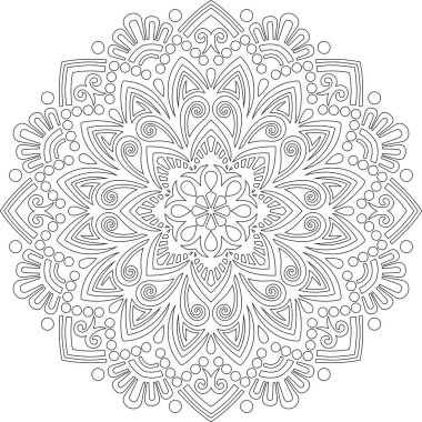 Renkli karalamalar için mandala iyi bir ruh hali çizmek