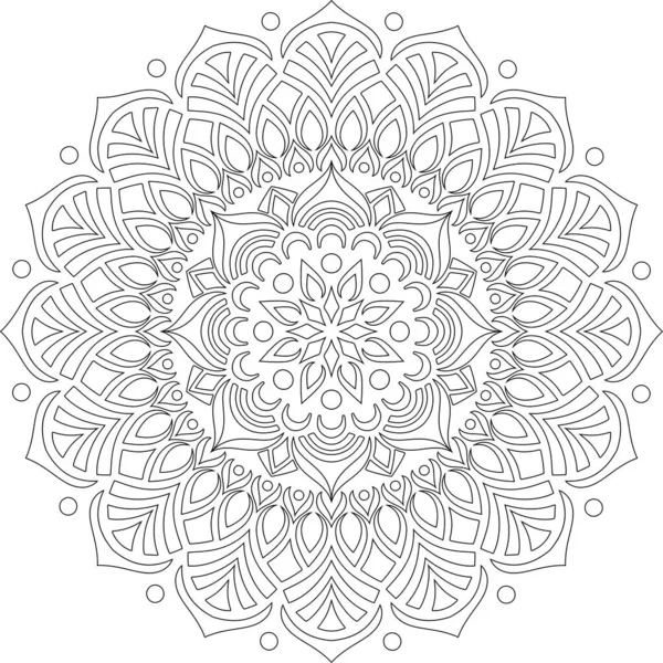 Figurka Mandala Pro Zbarvení Čmáranice Skica Dobrou Náladu — Stockový vektor