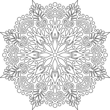 Renkli karalamalar için mandala iyi bir ruh hali çizmek