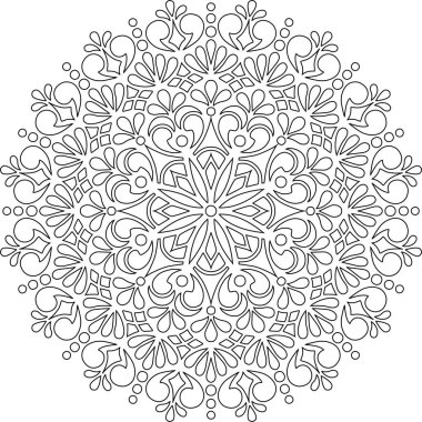 Renkli karalamalar için mandala iyi bir ruh hali çizmek