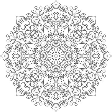 Renkli karalamalar için mandala iyi bir ruh hali çizmek