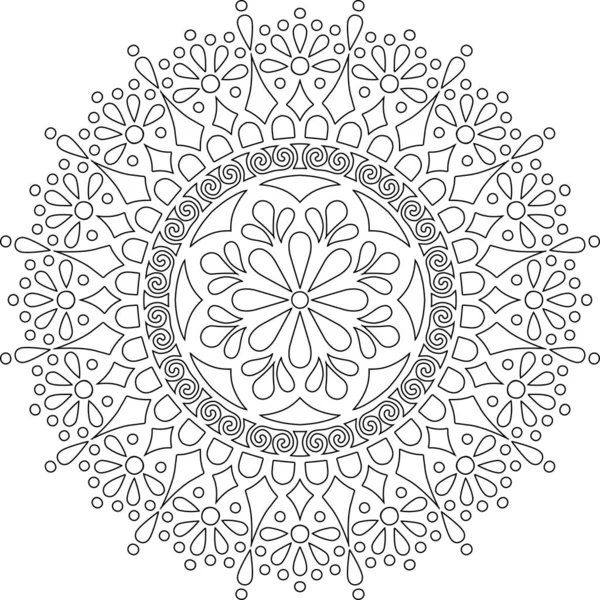 Figura Mandala Para Colorear Garabatos Bosquejo Buen Humor — Vector de stock