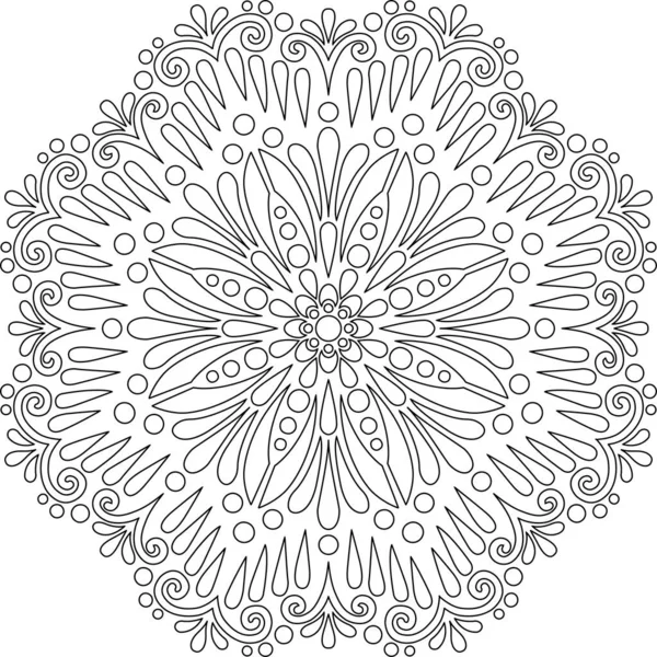 Figure Mandala Pour Colorier Les Griffes Croquis Bonne Humeur — Image vectorielle