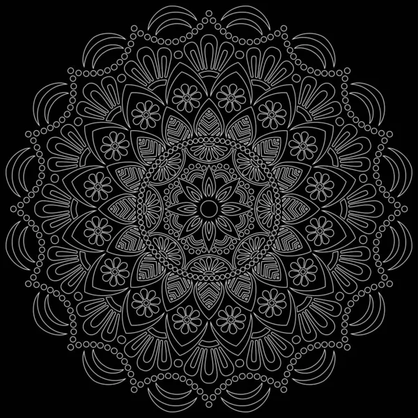 ขอบเขตส ขาว Mandala Doodles สเก อารมณ — ภาพเวกเตอร์สต็อก