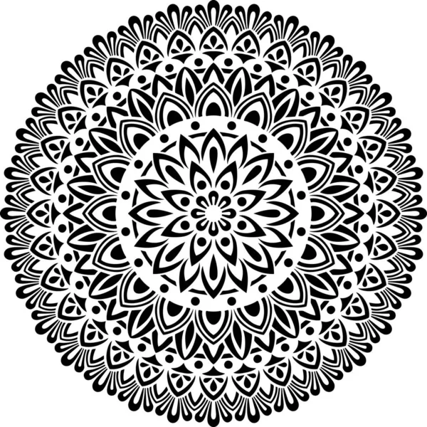 Mandala Patroon Stencil Doodles Schets Goed Humeur — Stockvector