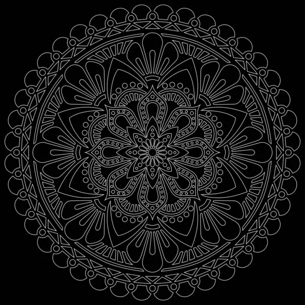ขอบเขตส ขาว Mandala Doodles สเก อารมณ — ภาพเวกเตอร์สต็อก