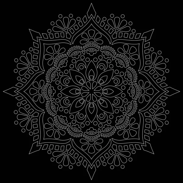 ขอบเขตส ขาว Mandala Doodles สเก อารมณ — ภาพเวกเตอร์สต็อก