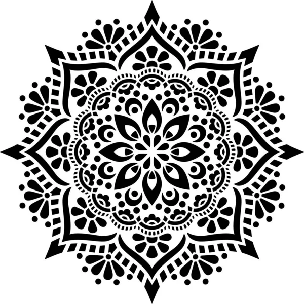Mandala Desen Stencil Karalamalar Kroki Iyi Ruh Hali — Stok Vektör