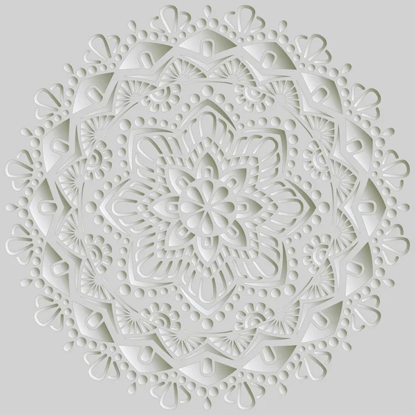 Mandala Motif Blanc Dégradé Bonne Humeur Idéal Pour Les Cartes — Image vectorielle