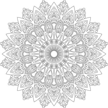 Renkli karalamalar için mandala iyi bir ruh hali çizmek