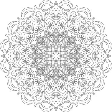 Renkli karalamalar için mandala iyi bir ruh hali çizmek