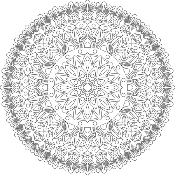 Figuur Mandala Voor Het Kleuren Van Doodles Schets Goed Humeur — Stockvector