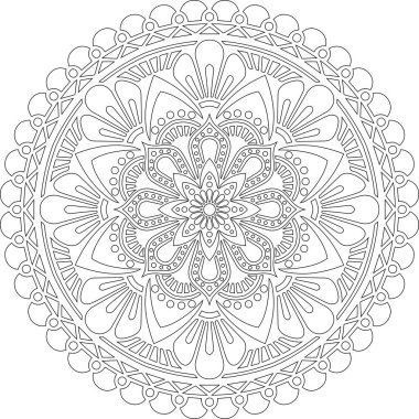 Renkli karalamalar için mandala iyi bir ruh hali çizmek