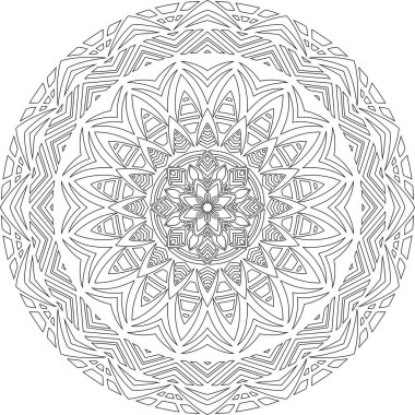 Renkli karalamalar için mandala iyi bir ruh hali çizmek