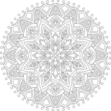 Renkli karalamalar için mandala iyi bir ruh hali çizmek