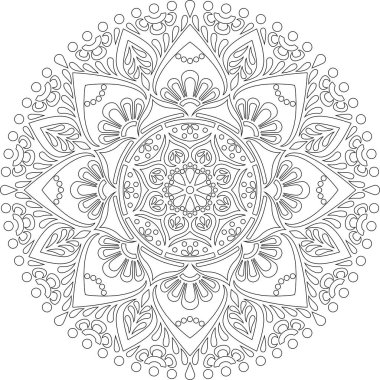 Renkli karalamalar için mandala iyi bir ruh hali çizmek