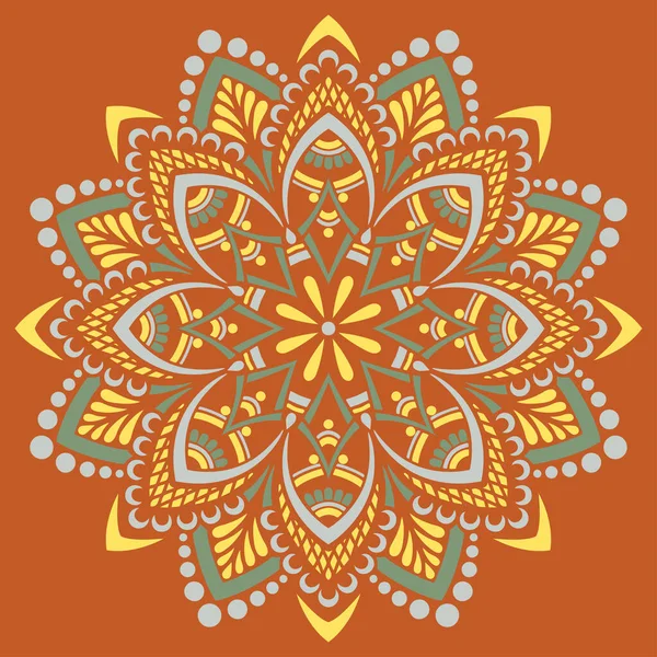 Mandala Patrón Color Stencil Garabatos Bosquejo Buen Humor Bueno Para — Archivo Imágenes Vectoriales