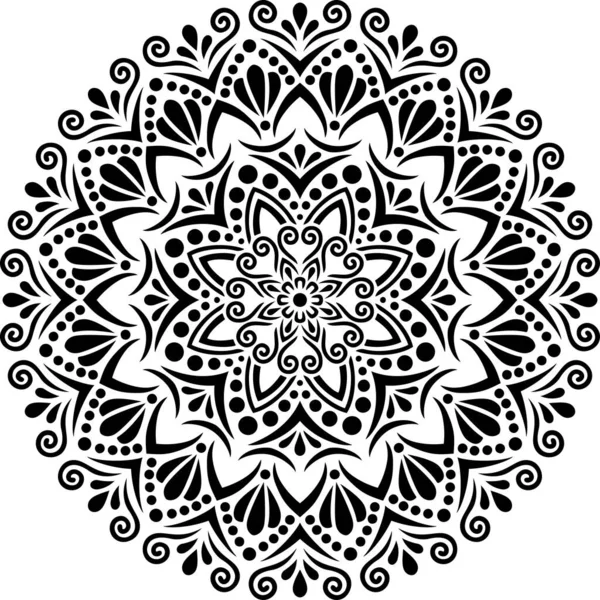 Mandala Pattern Stencil Doodles Sketch Good Mood — Stock Vector
