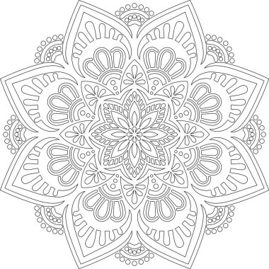 Renkli karalamalar için mandala iyi bir ruh hali çizmek