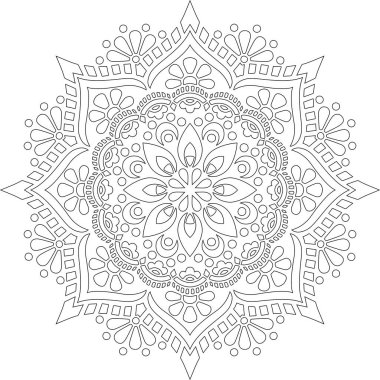 Renkli karalamalar için mandala iyi bir ruh hali çizmek