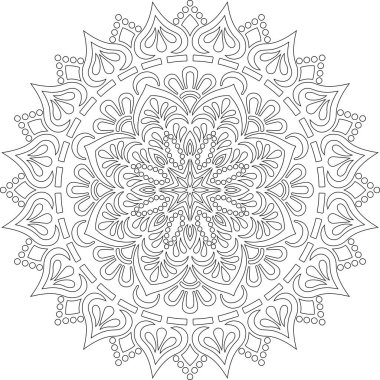 Renkli karalamalar için mandala iyi bir ruh hali çizmek