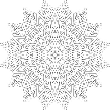 Renkli karalamalar için mandala iyi bir ruh hali çizmek