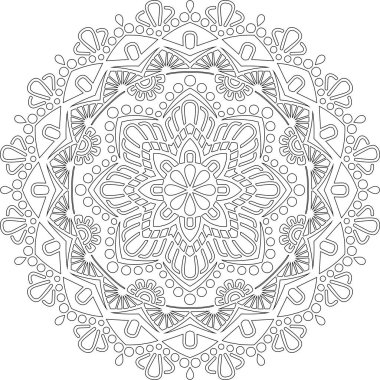 Renkli karalamalar için mandala iyi bir ruh hali çizmek