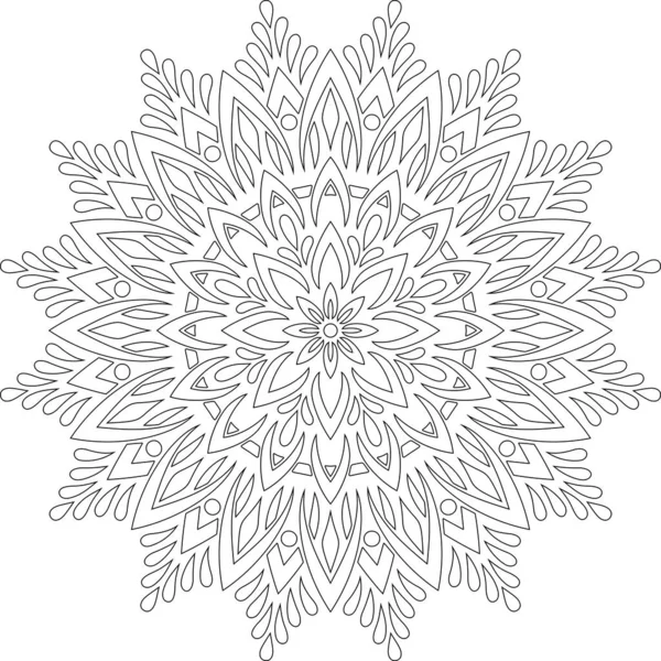 Figura Mandala Para Colorear Garabatos Bosquejo Buen Humor — Vector de stock