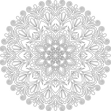 Renkli karalamalar için mandala iyi bir ruh hali çizmek