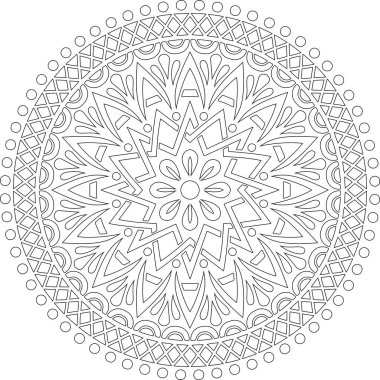 Renkli karalamalar için mandala iyi bir ruh hali çizmek