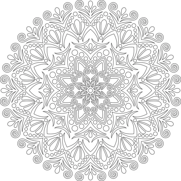 Figura Mandala Colorare Scarabocchi Schizzo Buon Umore — Vettoriale Stock