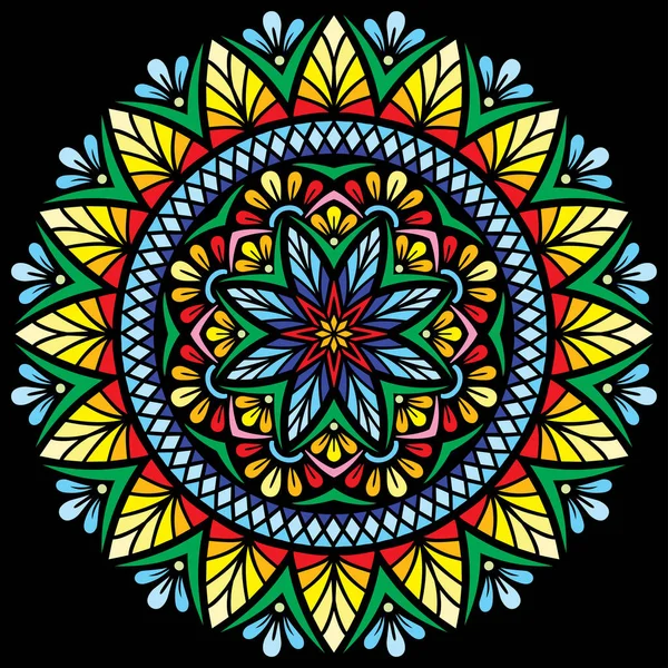 Mandala Patrón Color Stencil Garabatos Bosquejo Buen Humor Bueno Para — Archivo Imágenes Vectoriales