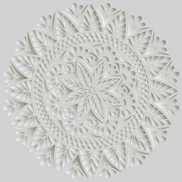 Patrón Mandala Blanco Gradiente Buen Humor Bueno Para Tarjetas Creativas — Vector de stock