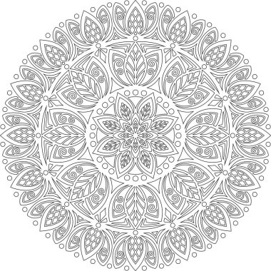 Renkli karalamalar için mandala iyi bir ruh hali çizmek