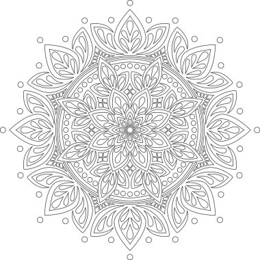 Renkli karalamalar için mandala iyi bir ruh hali çizmek