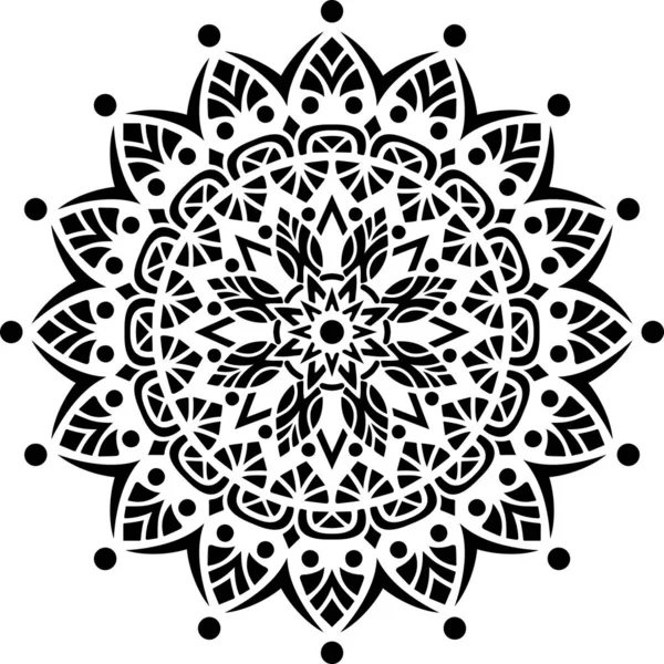 Mandala Pattern Stencil Croquis Gribouillis Bonne Humeur — Image vectorielle